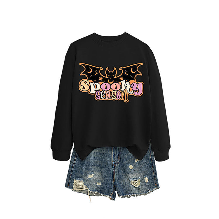 Kvinne sweatshirt med kreativ Halloween-design Skjora