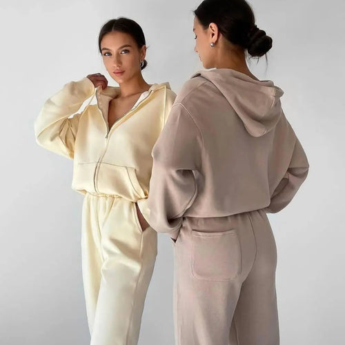 Kvinne behagelig fleece jumpsuit med glidelås Skjora