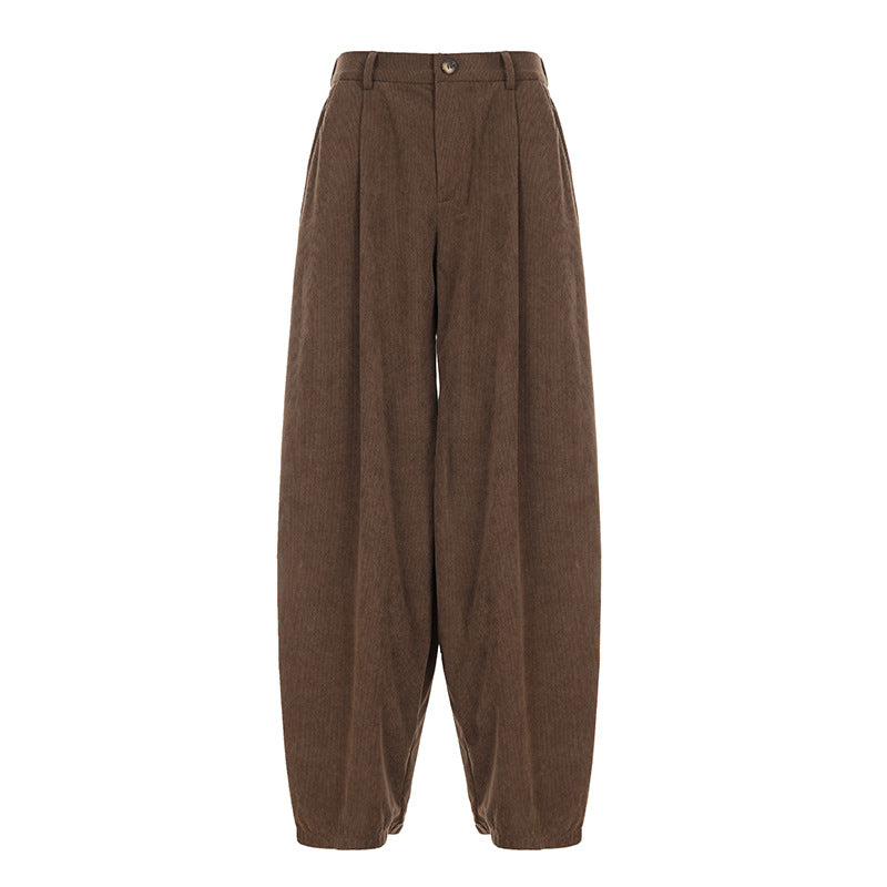 Dame baggy cordbukser med folder Skjora