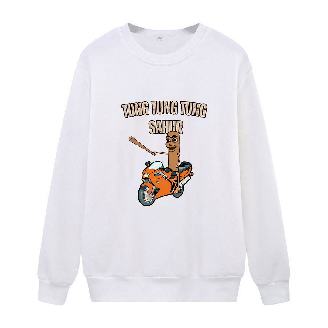 Damer avslappet sweatshirt med morsom grafisk design Skjora