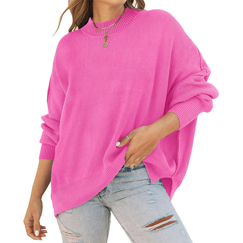 Dame casual genser med oversized passform og ribbestrikket mønster Skjora