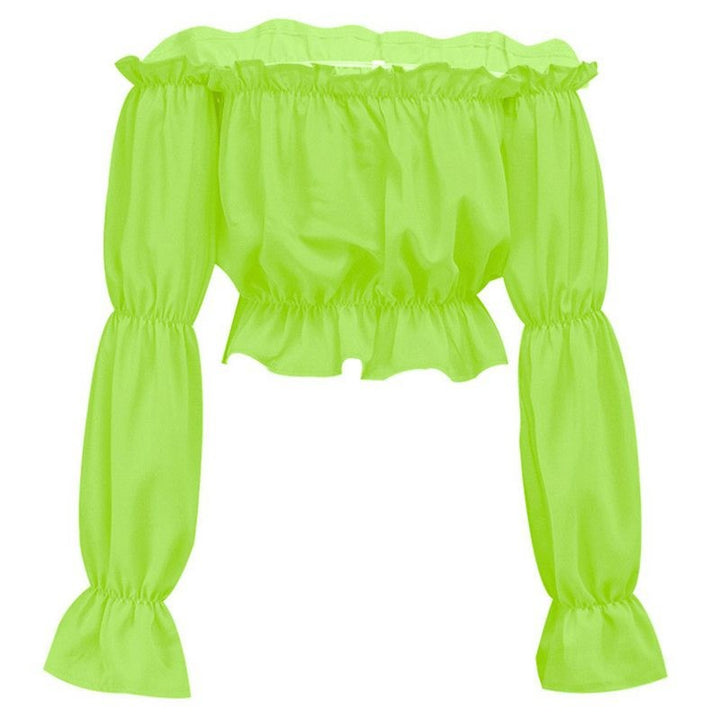 Dame Off-Shoulder Bluse med Rüschendetaljer Skjora