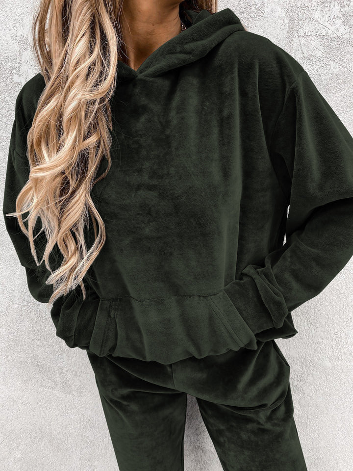 Dame koselig fleece hettegenser med avslappede detaljer Skjora