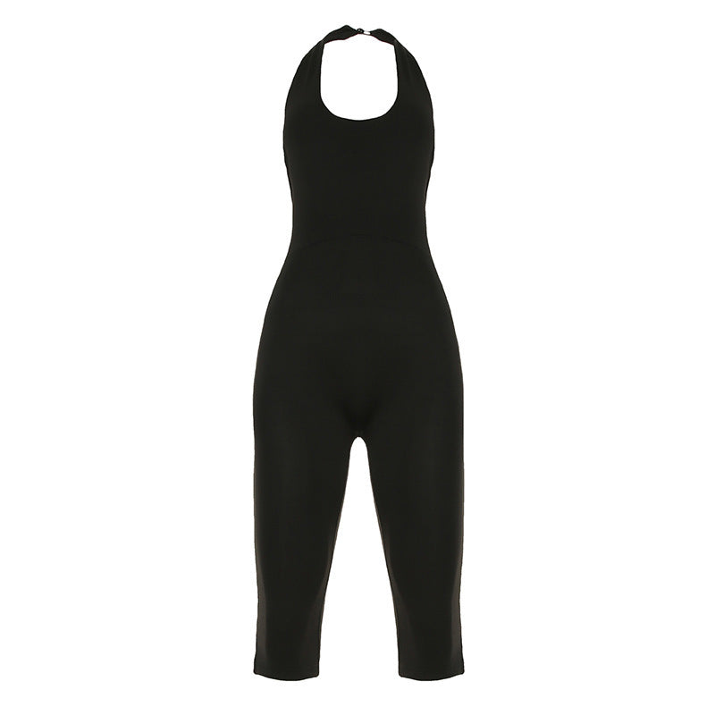 Dame kroppsnær jumpsuit med dyp ryggenutskjæring og rent design Skjora