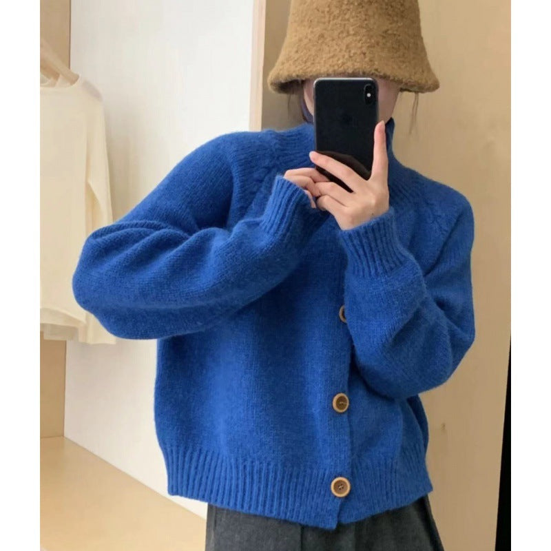 Damer Casual Cardigan med Kontrasterende Knapper og Casual Snitt Skjora
