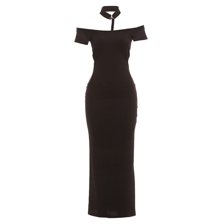 Damer Off-Shoulder Maxikjole med elegant Choker Skjora