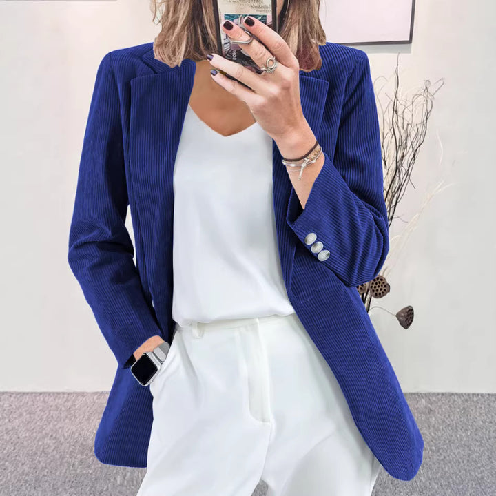 Damenes stilige stripete blazer med slim fit Skjora