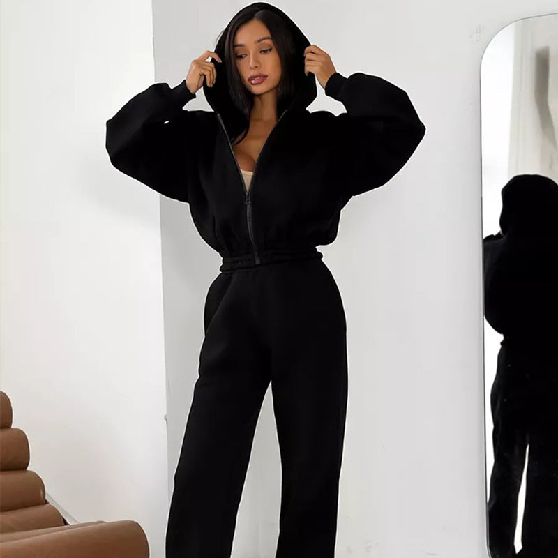 Dame Oversized Hoodie med sporty snitt og elastisk midje Skjora