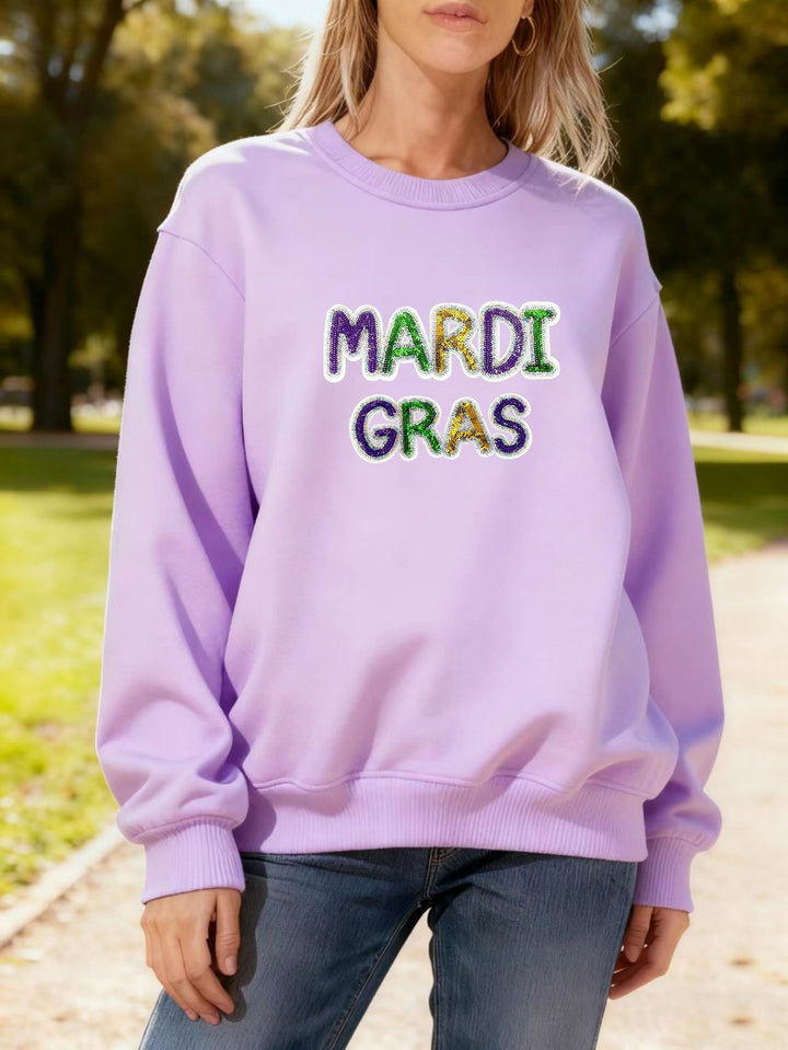 Kvinners hettegenser med livlig Mardi Gras-trykk Skjora