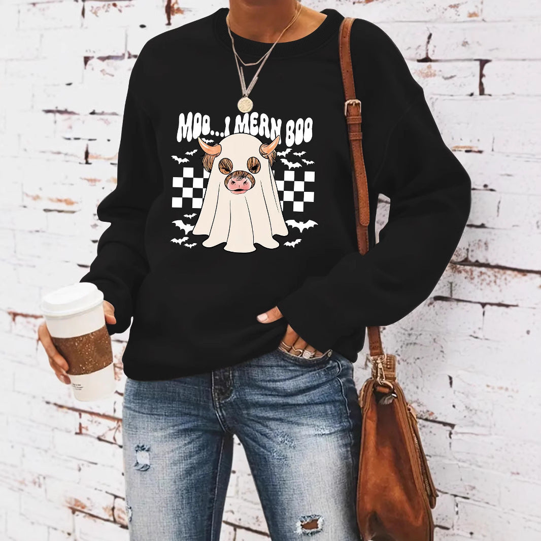 Dame sweatshirt i munter Halloween-design Skjora