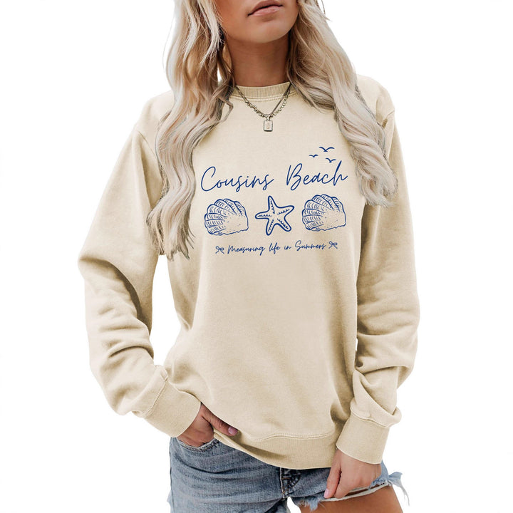 Kvinnelig sweatshirt med maritimt motiv og komfortabel passform Skjora