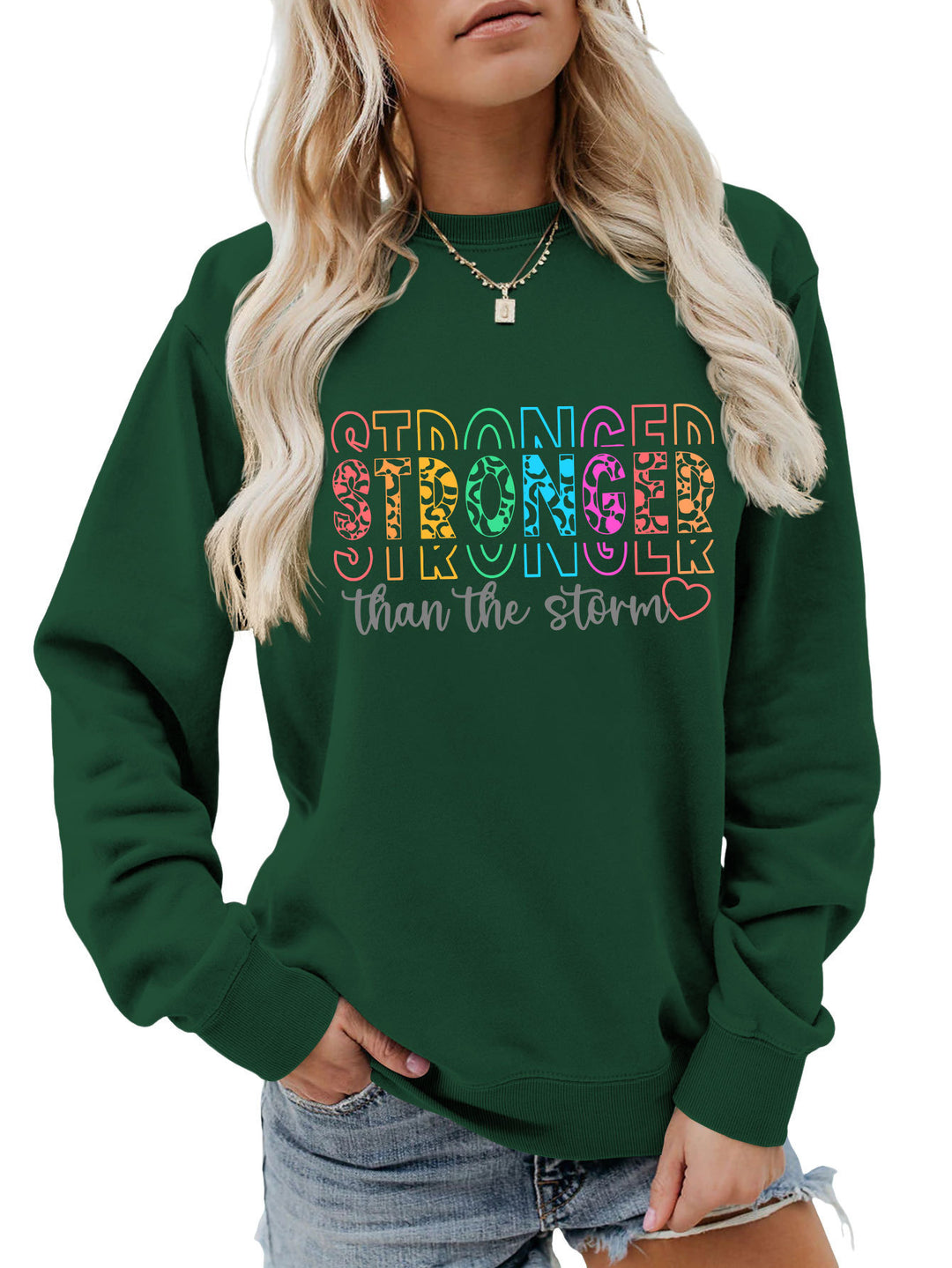 Dame sweatshirt med motivasjons skriftnotater og avslappet passform Skjora