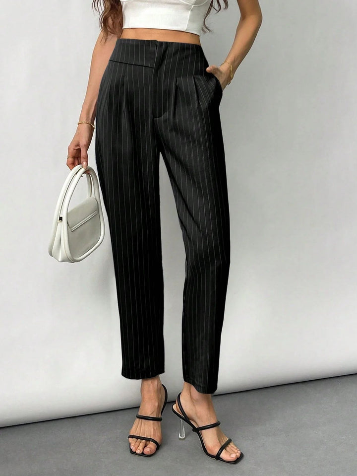 Damer elegante og stilige dressbukser med striper Skjora