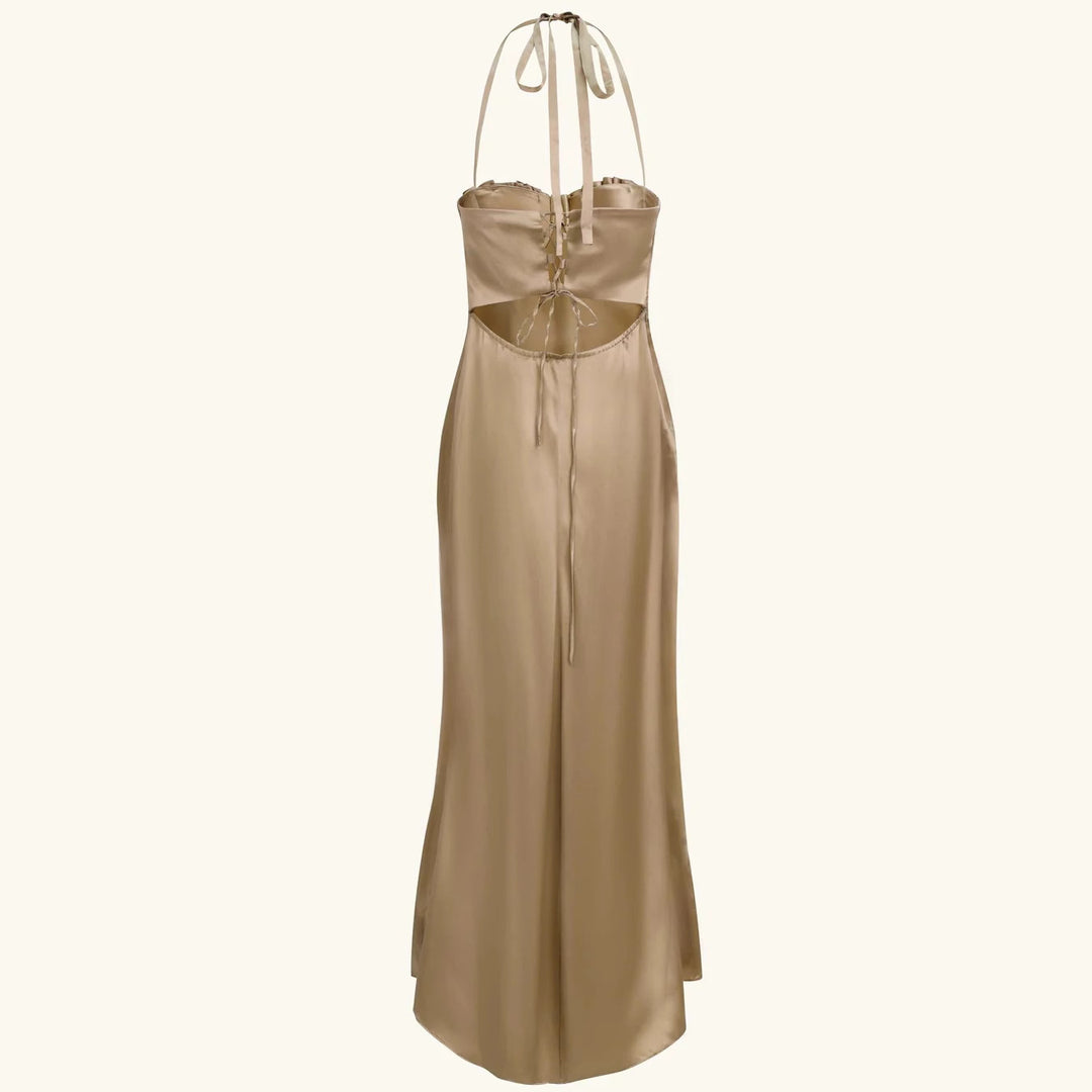 Damen Abendkleid mit tailliertem Oberteil und raffinierten Falten Skjora