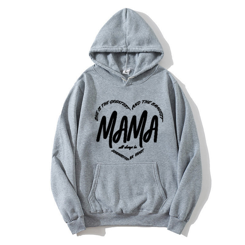Dame hoodie med kreativ Mama-slogan Skjora