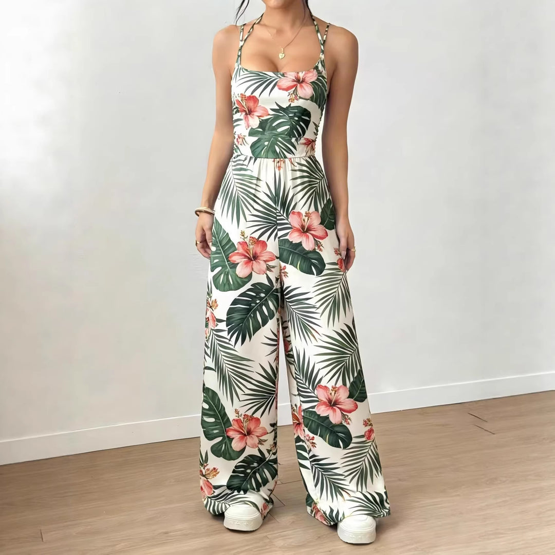 Dame Elegant Jumpsuit med vide ben og spaghetti-stropper Skjora