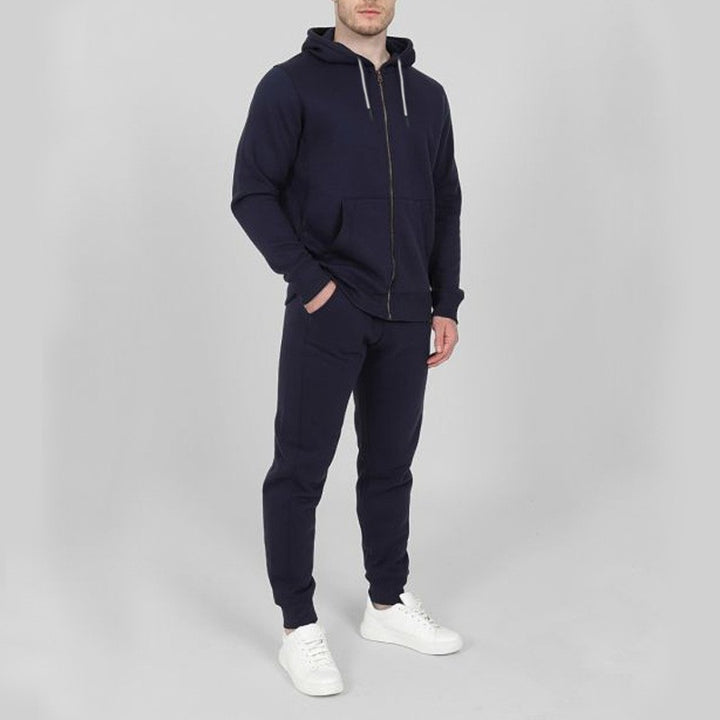 Herre sporty joggedress-set med praktiske lommer og høy krage Skjora