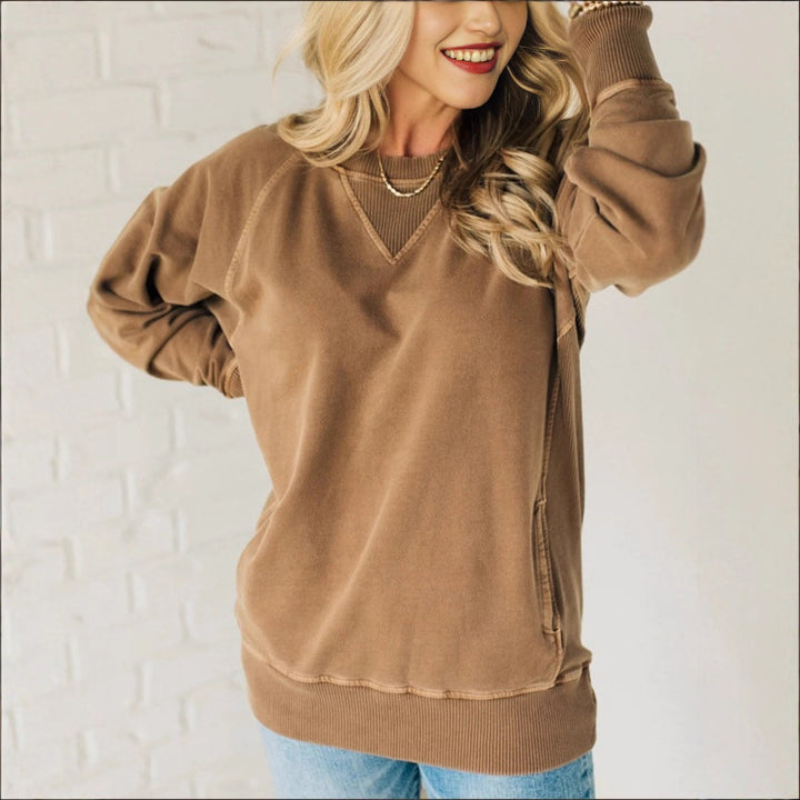 Kvinnelig komfortabel oversized sweatshirt med avslappet design Skjora