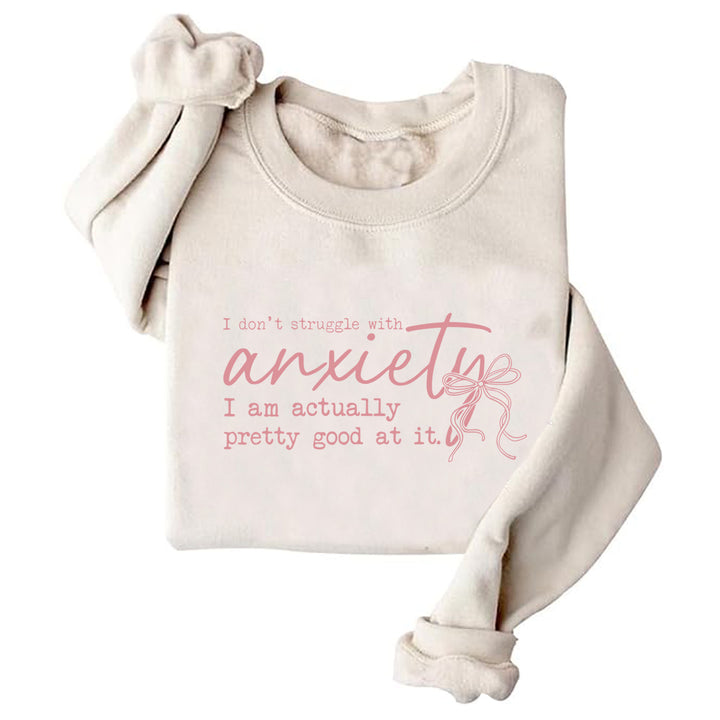 Dame sweatshirt med motiverende budskap og kreativt design Skjora