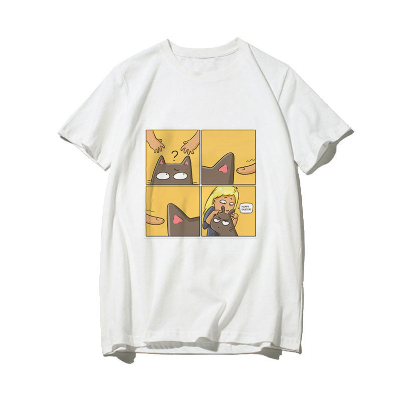 Dame T-skjorte med kreativt kunstmotiv Skjora