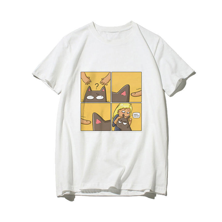 Dame T-skjorte med kreativt kunstmotiv Skjora