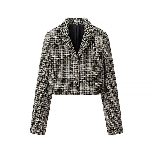 Kvinnenes kortklipte blazerjakke i elegant tweeddesign Skjora