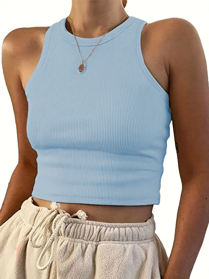 Damer tettsittende Crop-Top med strukturert ribbedesign Skjora