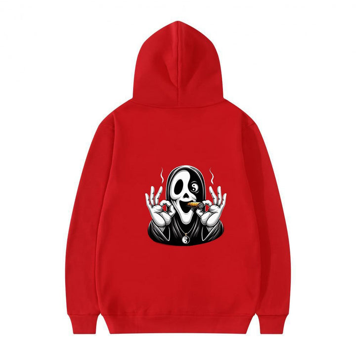 Dame hoodie med kunstnerisk hodeskalleprint og avslappet passform Skjora