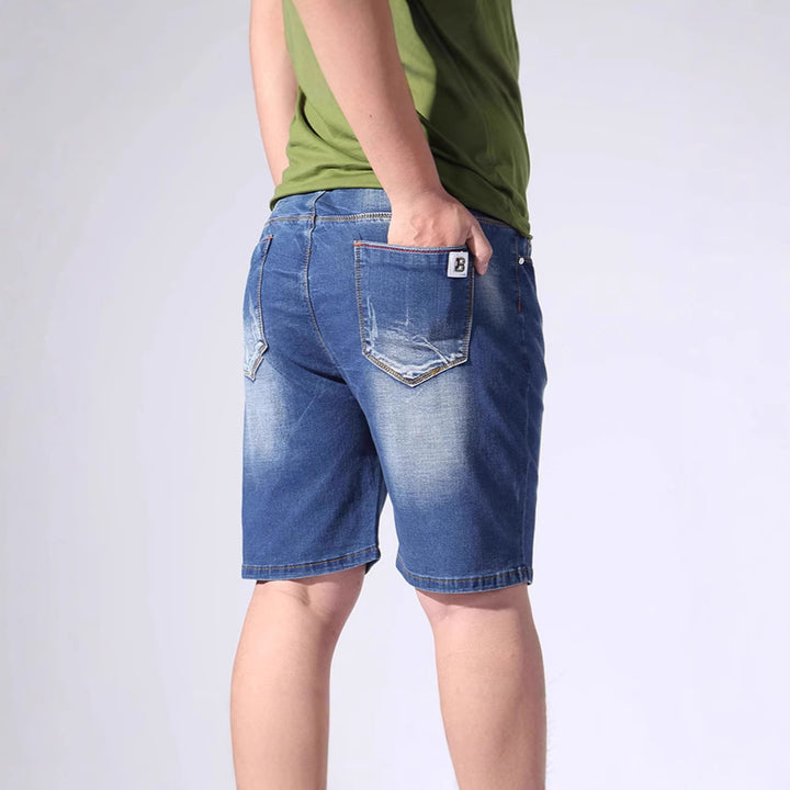 Herre denimshorts med elastisk linning og avslappet snitt Skjora
