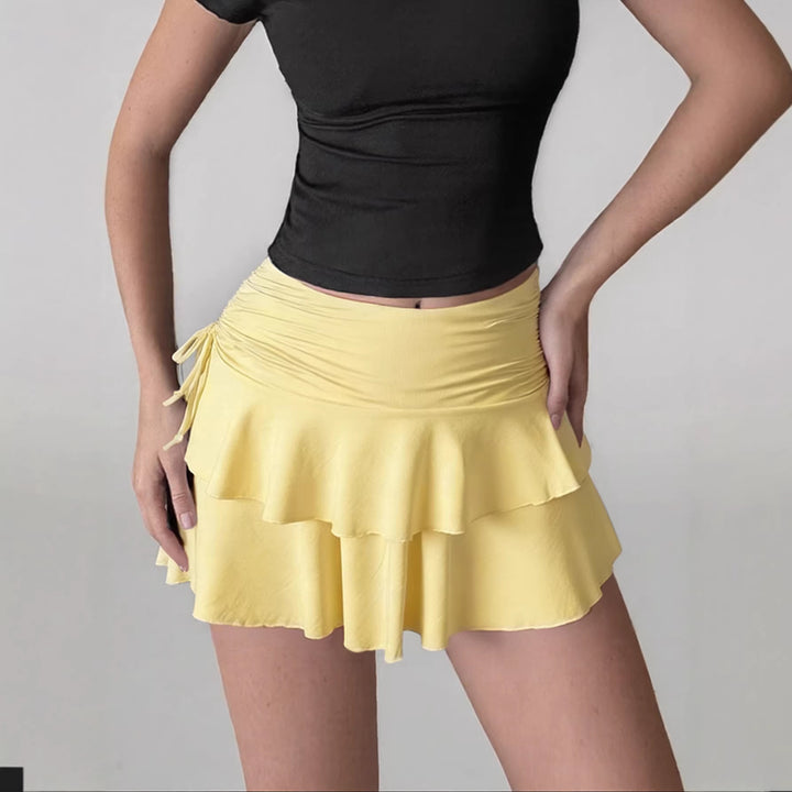 Damer Volangshorts med justerbar liv Skjora