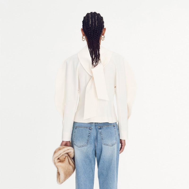 Dame elegant Oversize-jakke med høy krage og moderne detaljer Skjora