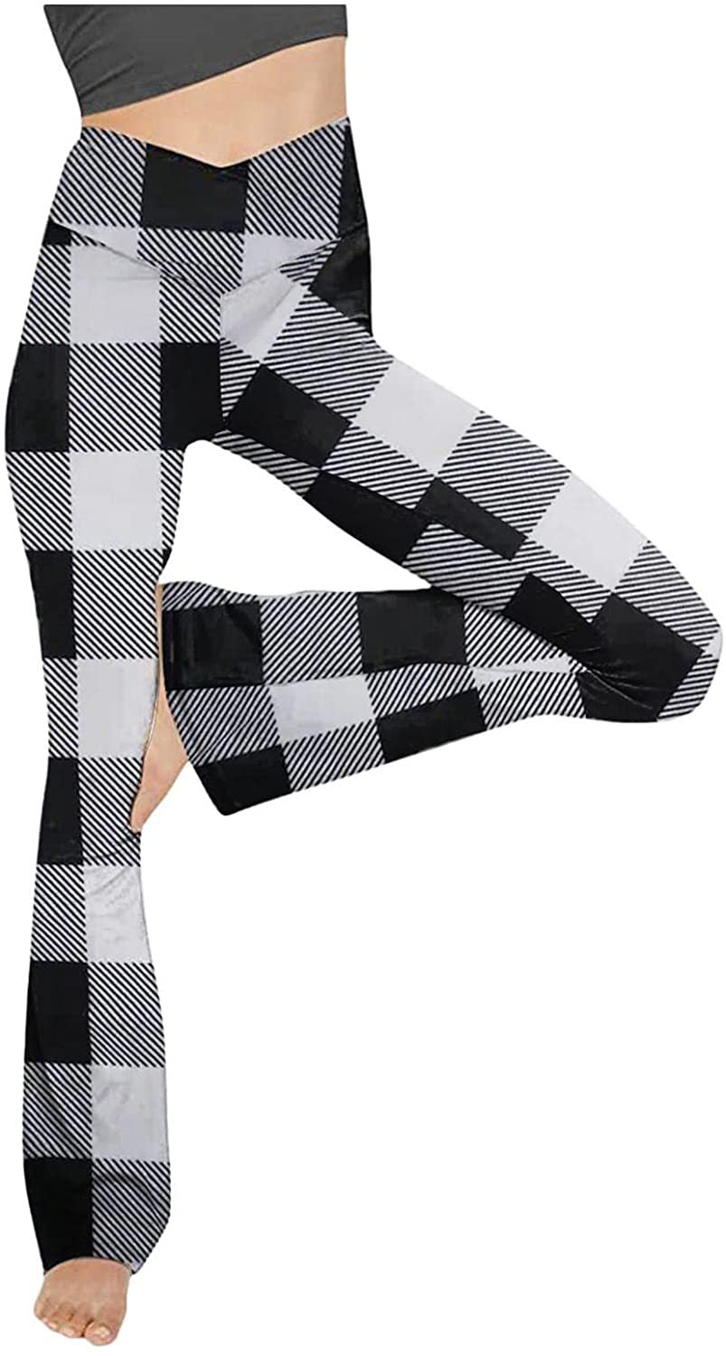 Dame Bootcut Yoga-bukse laget av elastisk materiale med høy midje Skjora