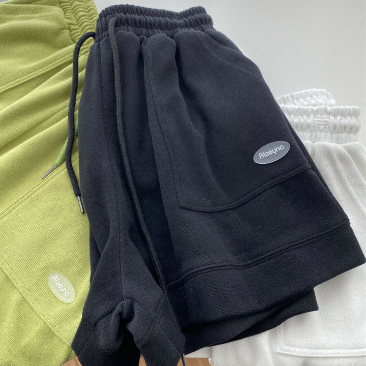 Kvinnenes casual joggeshorts med elastisk liv og praktiske sidelommer
