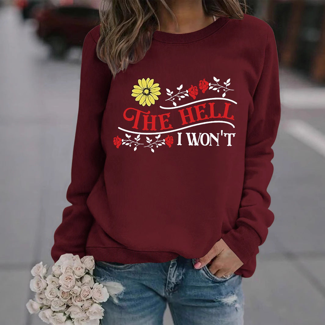 Kvinne sweatshirt med lekent motiv og komfortabel passform Skjora