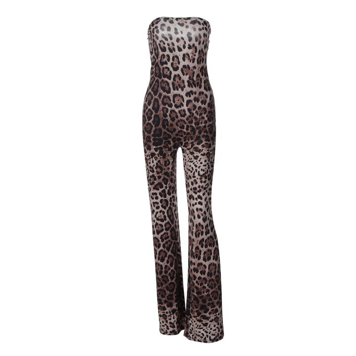 Damer Modisk All-in-One Jumpsuit med leopard mønster og raffinert passform Skjora
