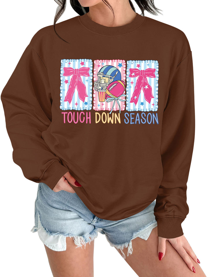 Dame sweatshirts med kreativ fotballmotiv og avslappet snitt Skjora