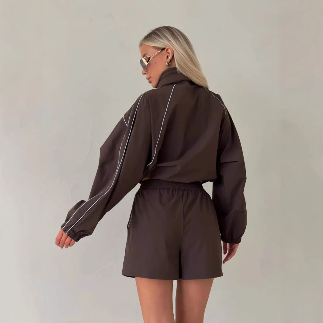 Dames Sportieve Korte Jas en Shorts Set Skjora