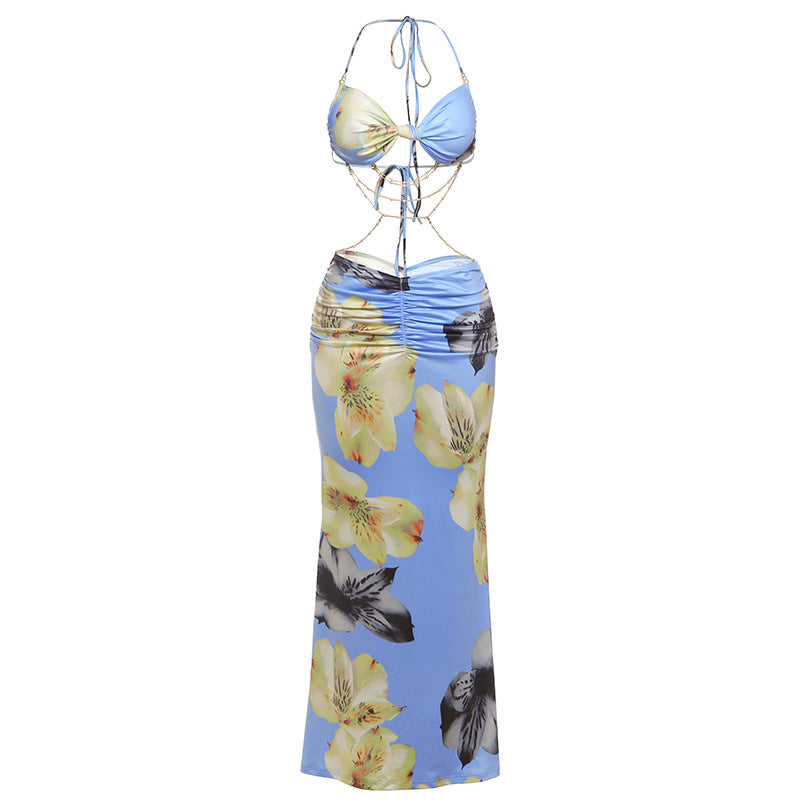 Dame bikini sett med elegant emballasjedesign og blomstertrykk Skjora