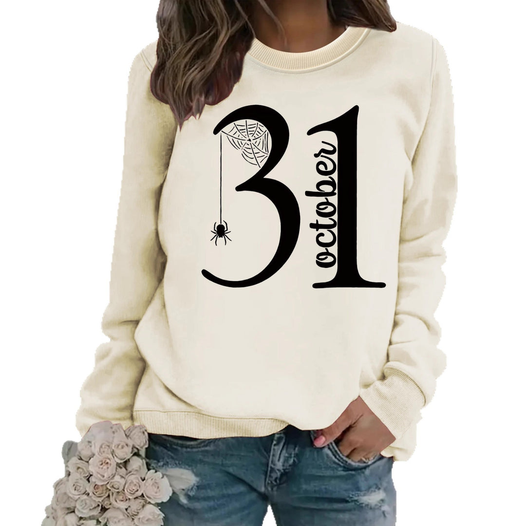 Kvinne sweatshirt med kreativ Halloween motiv og komfortabel passform Skjora
