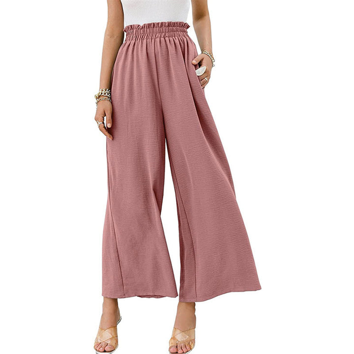 Dame Elegant og vid sommerbukse med elastisk midje Ravikna Lotus Rosa