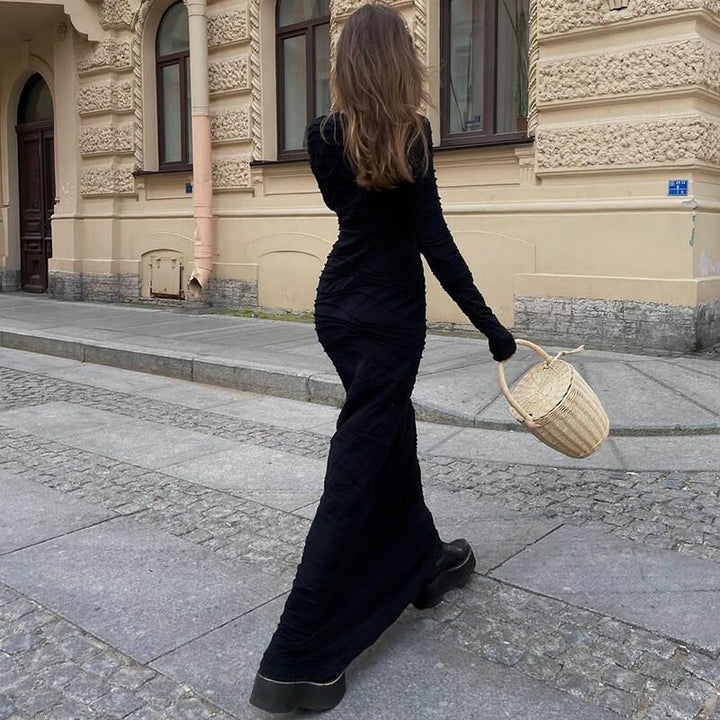 Dame Elegant Maxikjole med teksturert design Skjora