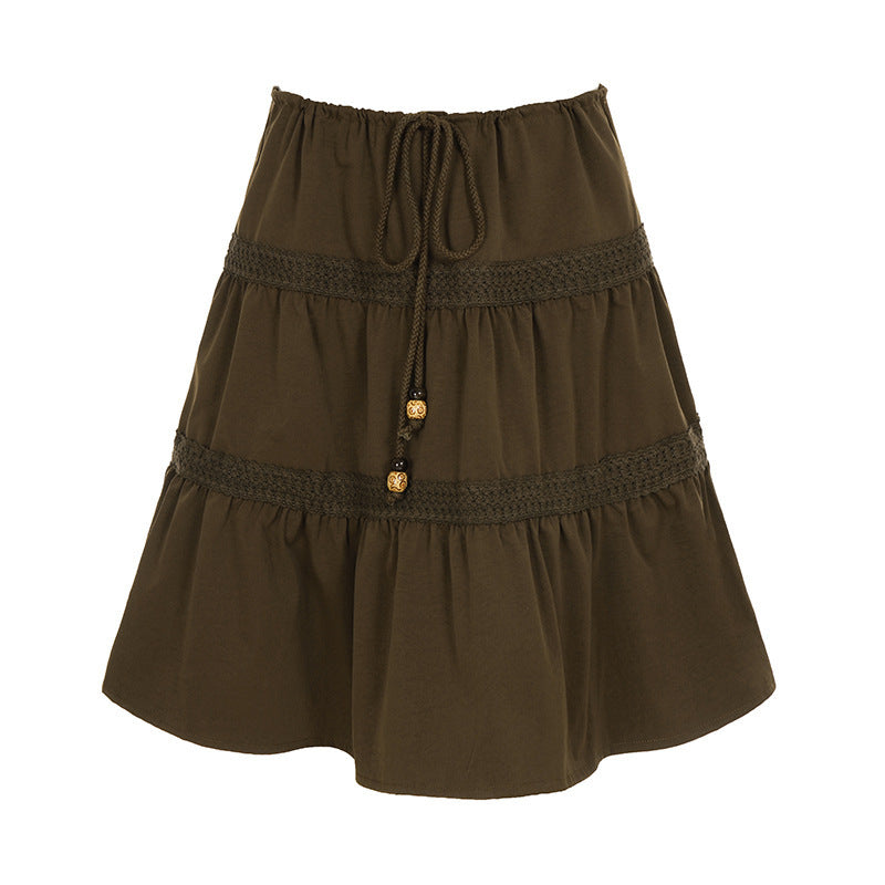 Damer luftig jumpskirt med elastisk liv og rynker Skjora