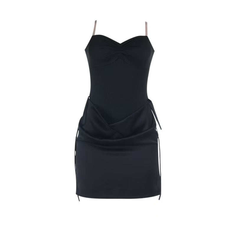 Dame Sexy Minikjole med figursydd overdel og elegant drapering Skjora