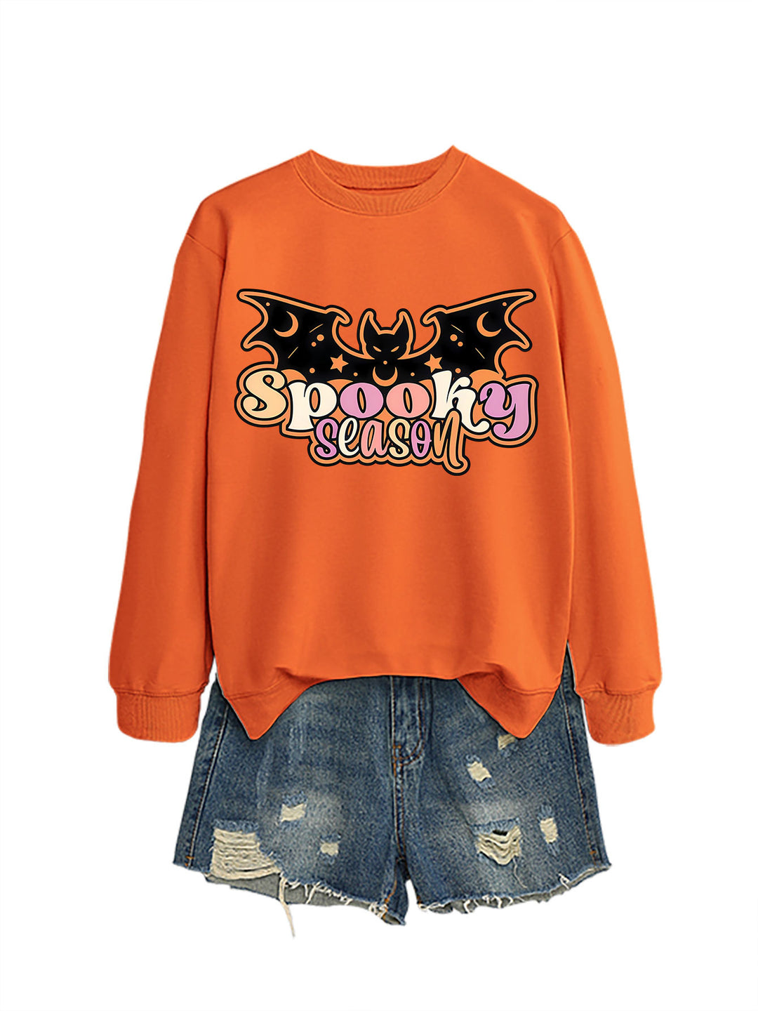 Kvinne sweatshirt med kreativ Halloween-design Skjora