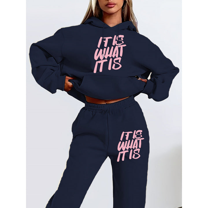 Damegen Sweatshirt og Joggebukse Sett Skjora