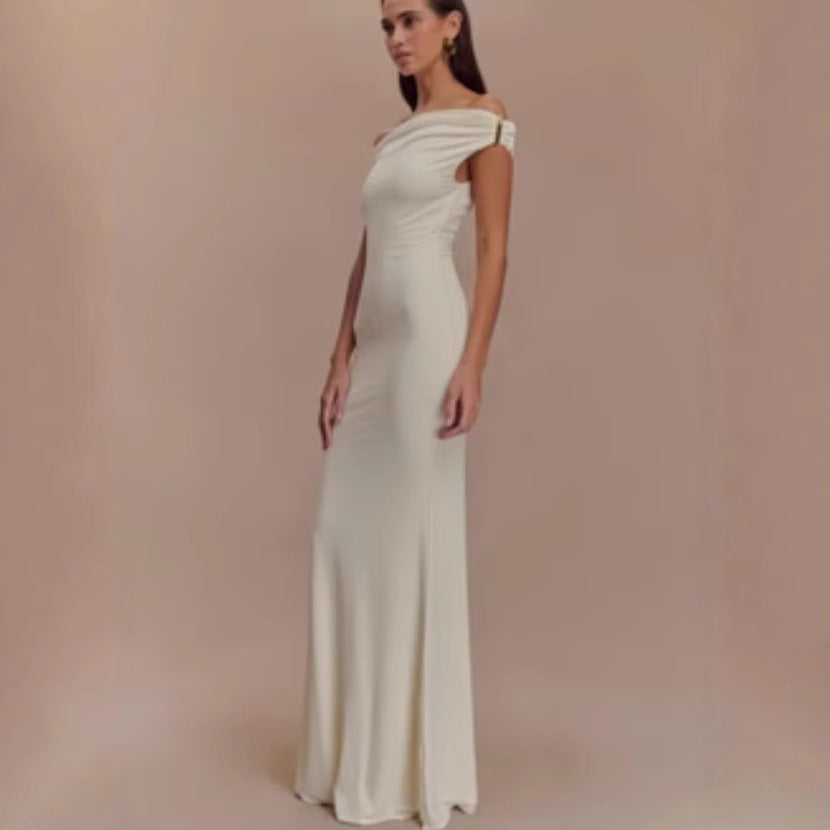 Damer Elegant Off-Shoulder-Maxi-Kjole i luksuriøs snitt Skjora