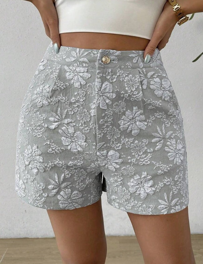 Dame Mote Shorts med Blomsterbroderi Skjora