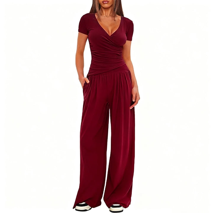 Dame Elegant Innpakking Jumpsuit med vid ben og stilige detaljer Skjora