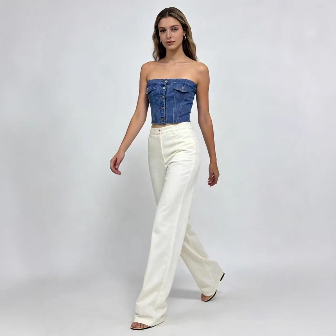 Dame Jeans Bustier Top Skjora