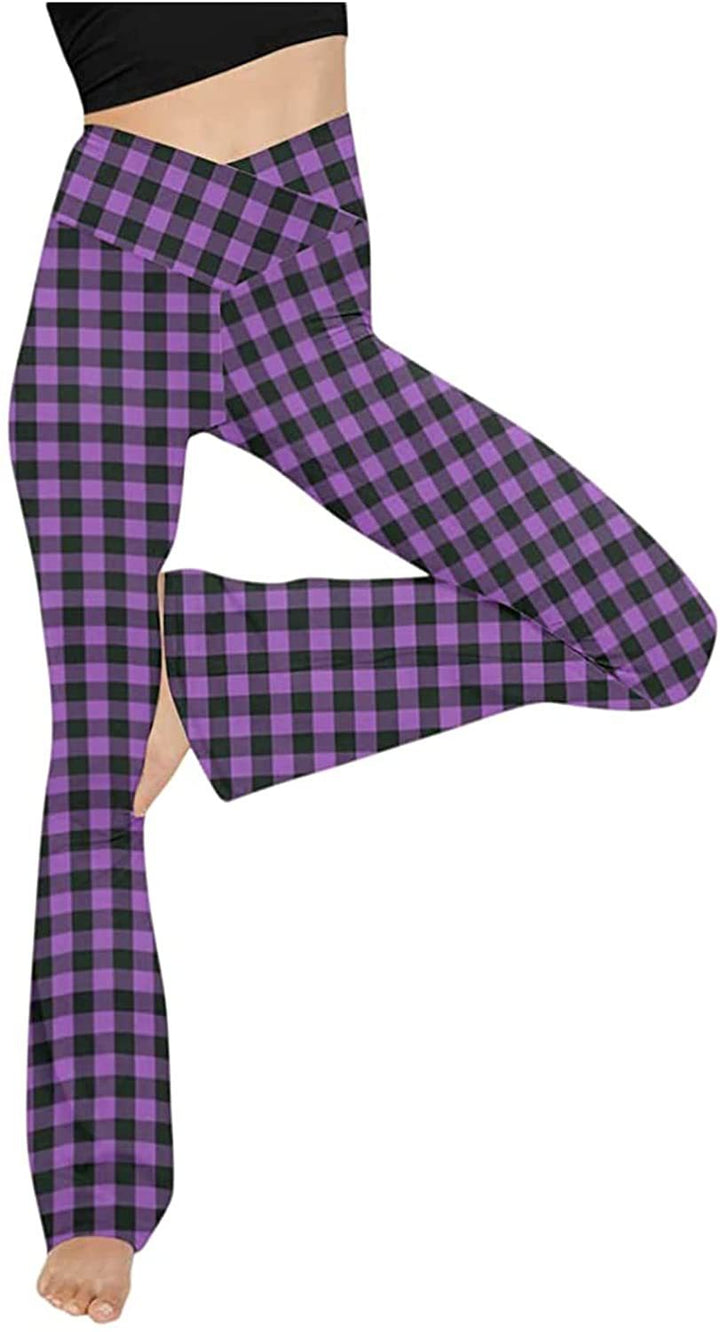 Dame Bootcut Yoga-bukse laget av elastisk materiale med høy midje Skjora
